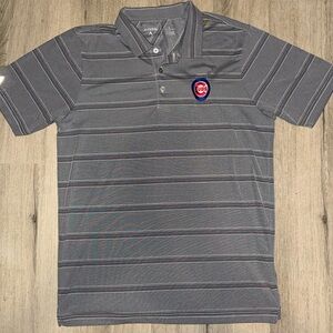 Antigua Chicago Cubs Gray Striped Men's Polo